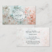 Carte De Visite Logo Fleurs Bohème Pastel (Devant / Derrière)
