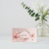 Carte De Visite Logo Fleurs Rose Pâle (Debout devant)