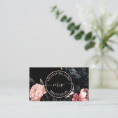 Carte De Visite Logo Fleurs Roses Vides (Debout devant)