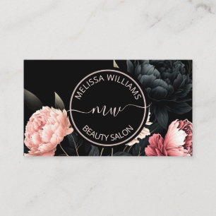 Carte De Visite Logo Fleurs Roses Vides