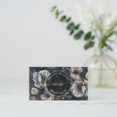 Carte De Visite Logo Fleurs Roses Vides (Debout devant)