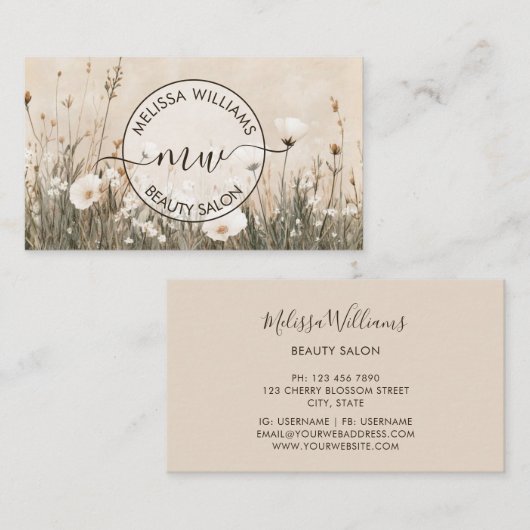 Carte de visite logo Fleurs sauvages (Devant / Derrière)