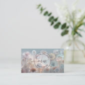 Carte De Visite Logo Fleurs Transparentes de Rêve (Debout devant)