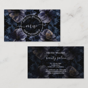 Carte De Visite Logo Fleurs Violet Foncé