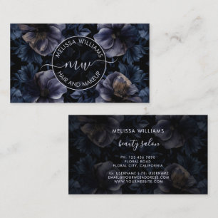 Carte De Visite Logo Fleurs Violet Foncé