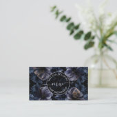 Carte De Visite Logo Fleurs Violet Foncé (Debout devant)