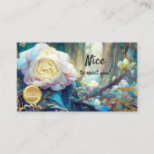 Carte De Visite Logo floral artistique Code QR (Devant)