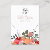 Carte De Visite logo floral bijoux oreille collier Qr code boho (Devant)
