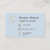 Carte De Visite Logo floral bleu rose moderne (Dos)