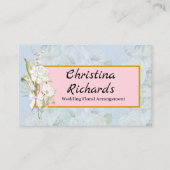 Carte De Visite Logo floral bleu rose moderne (Devant)