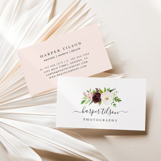 Carte De Visite Logo floral Blush Romance