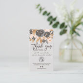 Carte De Visite logo floral boho gris clair commander merci (Debout devant)
