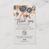 Carte De Visite logo floral boho gris clair commander merci (Devant)