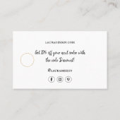 Carte De Visite Logo floral botanique noir Logo Merci minimal (Dos)