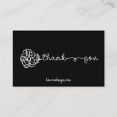 Carte De Visite Logo floral botanique noir Logo Merci minimal (Devant)