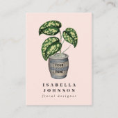 Carte De Visite Logo Floral Designer Rose QR Code Social Media (Devant)