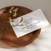 Carte De Visite Logo floral élégant noir et blanc