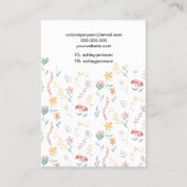 Carte De Visite Logo floral modifiable bijoux clip cheveux barrett (Dos)