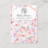 Carte De Visite Logo floral pastel doux collier d'oreille bijoux (Devant)