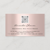 Carte De Visite Logo Floral Pink Wedding planner de l'événement CO (Dos)