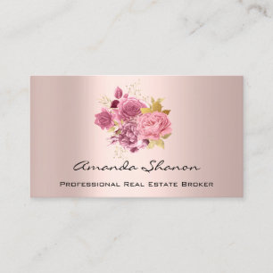 Carte De Visite Logo Floral Pink Wedding planner de l'événement CO