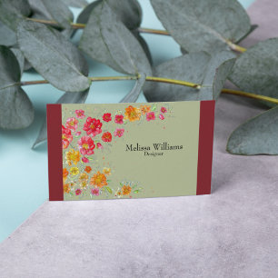 Carte De Visite Logo Floral Professionnel
