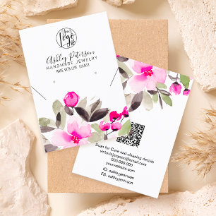 Carte De Visite Logo floral rose bijoux collier d'oreille