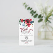 Carte De Visite logo floral rouge rustique bordeaux commander merc (Debout devant)