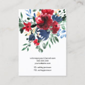 Carte De Visite logo floral rouge rustique collier d'oreille bijou (Dos)