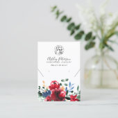 Carte De Visite logo floral rouge rustique collier d'oreille bijou (Debout devant)