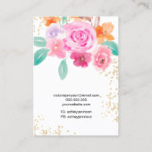 Carte De Visite Logo floral sauvage or bijoux collier d'oreille (Dos)