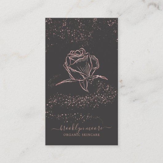 Carte De Visite Logo Floral Signature or rose (Devant)
