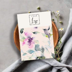 Carte De Visite Logo floral violet rose vif Porte-bijoux vierge