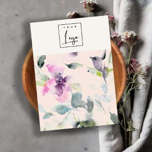 Carte De Visite Logo floral violet rose vif Porte-oreilles