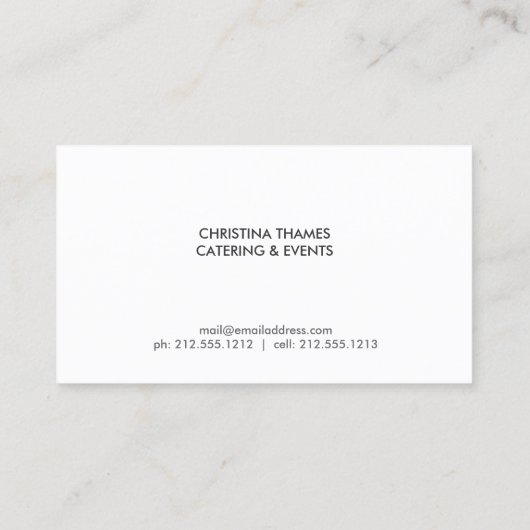 CARTE DE VISITE LOGO FORK & KNIFE (Dos)
