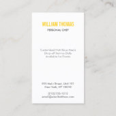 Carte De Visite LOGO FORK & KNIFE pour Restaurant, Chef, Restaurat (Dos)