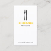 Carte De Visite LOGO FORK & KNIFE pour Restaurant, Chef, Restaurat (Devant)
