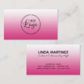 Carte De Visite Logo Fuchsia rose chaud (Devant / Derrière)