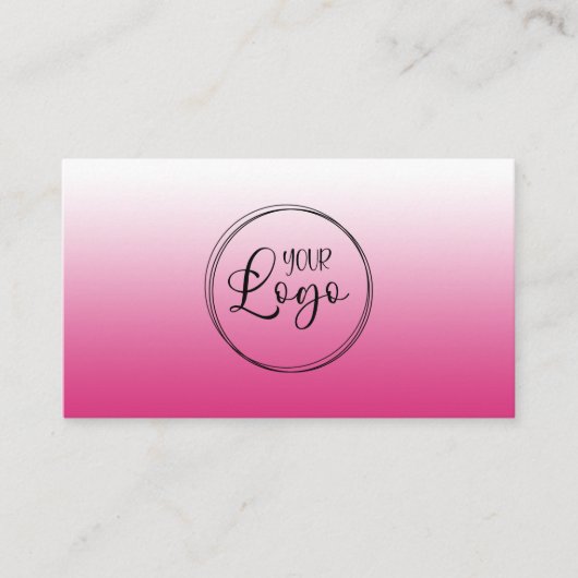 Carte De Visite Logo Fuchsia rose chaud (Devant)