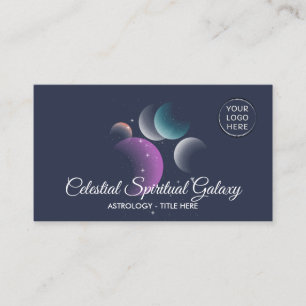 Carte De Visite logo Galaxie Céleste Horoscope Zodiaque Espace