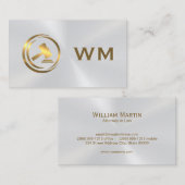 Carte De Visite Logo Gavel métallique | Droit | Procureur (Devant / Derrière)