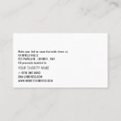 Carte De Visite Logo Gavels, Silent Charity Auction Event Advert (Dos)