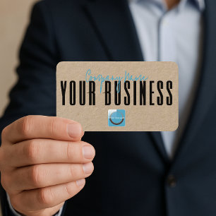 Carte De Visite Logo générique Kraft bleu moderne sophistiqué