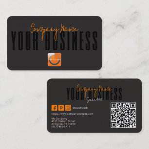 Carte De Visite Logo générique noir orange moderne sophistiqué