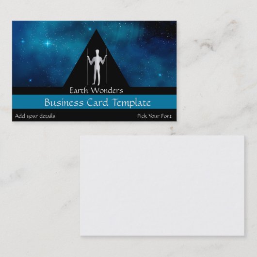 Carte De Visite Logo Geoglyph Silver Long Man (Devant / Derrière)