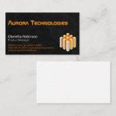 Carte De Visite Logo géométrique Cube | Style de technologie d'ent (Devant / Derrière)