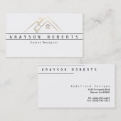 Carte De Visite Logo géométrique de montagne | Or | Entreprise per (Devant / Derrière)