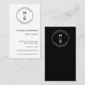 Carte De Visite Logo géométrique minimal de typographie circulaire (Devant / Derrière)