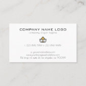 Carte De Visite Logo géométrique simple professionnel (Dos)