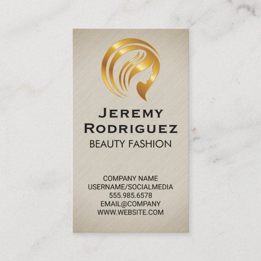 Carte De Visite Logo Gold Beauty (Devant)